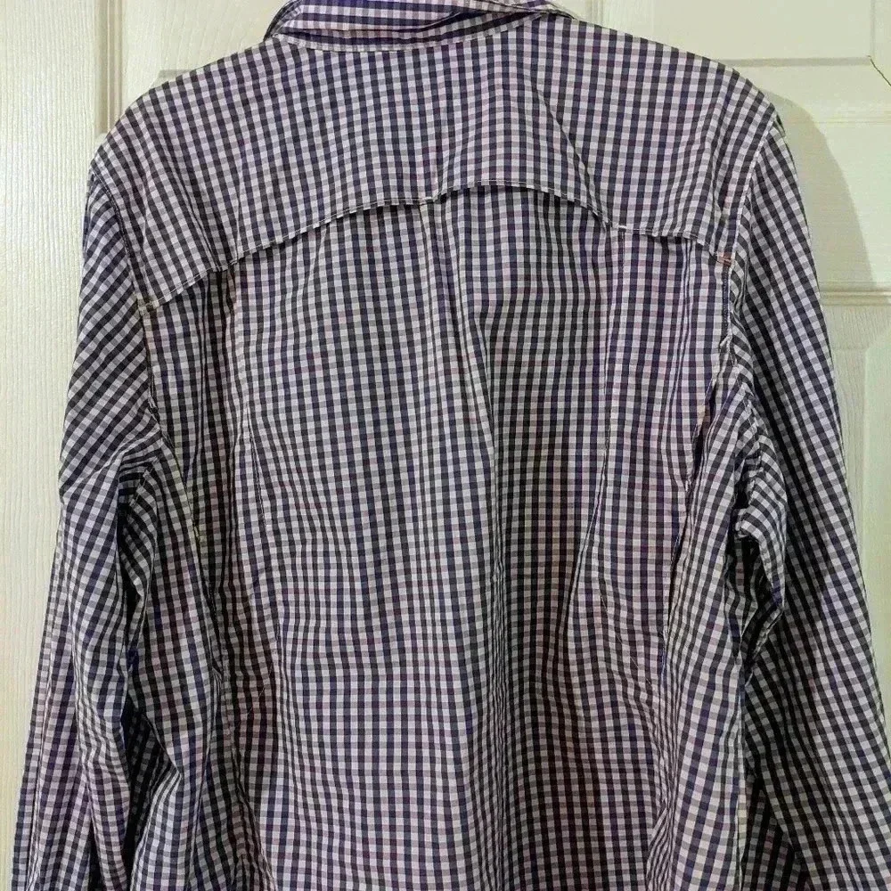ORVIS Gingham Mens Purple Long Sleeve Plaid Button Down‎ Shirt Size XL